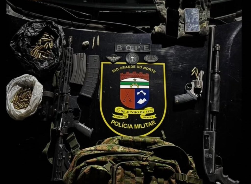 **Suspeito baleado e armas apreendidas em confronto com Bope em Goianinha**