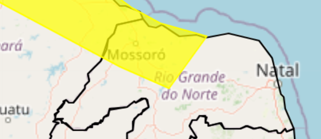 Inmet alerta para chuvas fortes em Mossoró e 27 cidades do RN