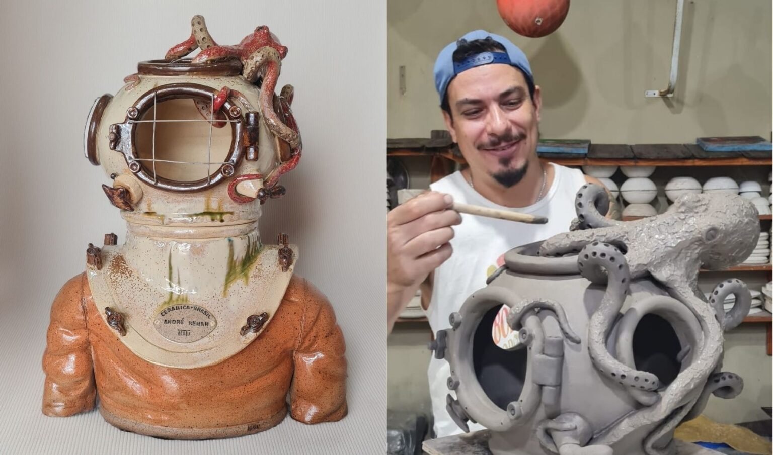 Ceramista de Pipa vence prêmio nacional com escultura inspirada no mar