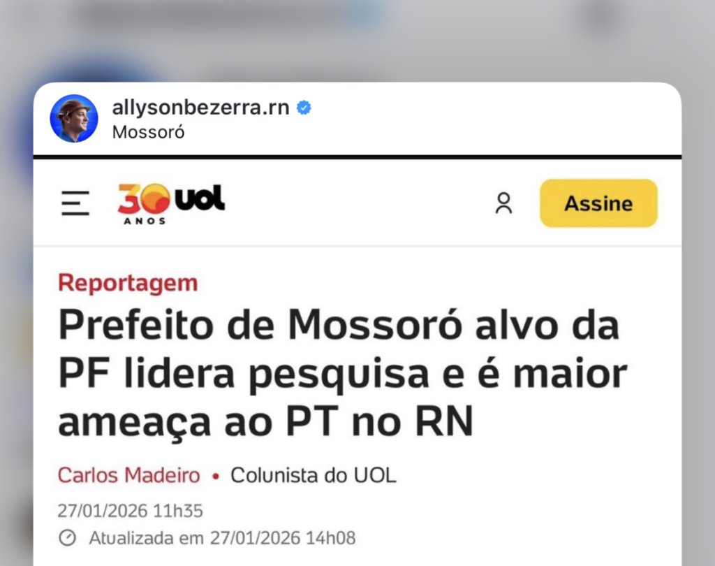 **Allyson Bezerra é destaque como principal rival do PT no RN**