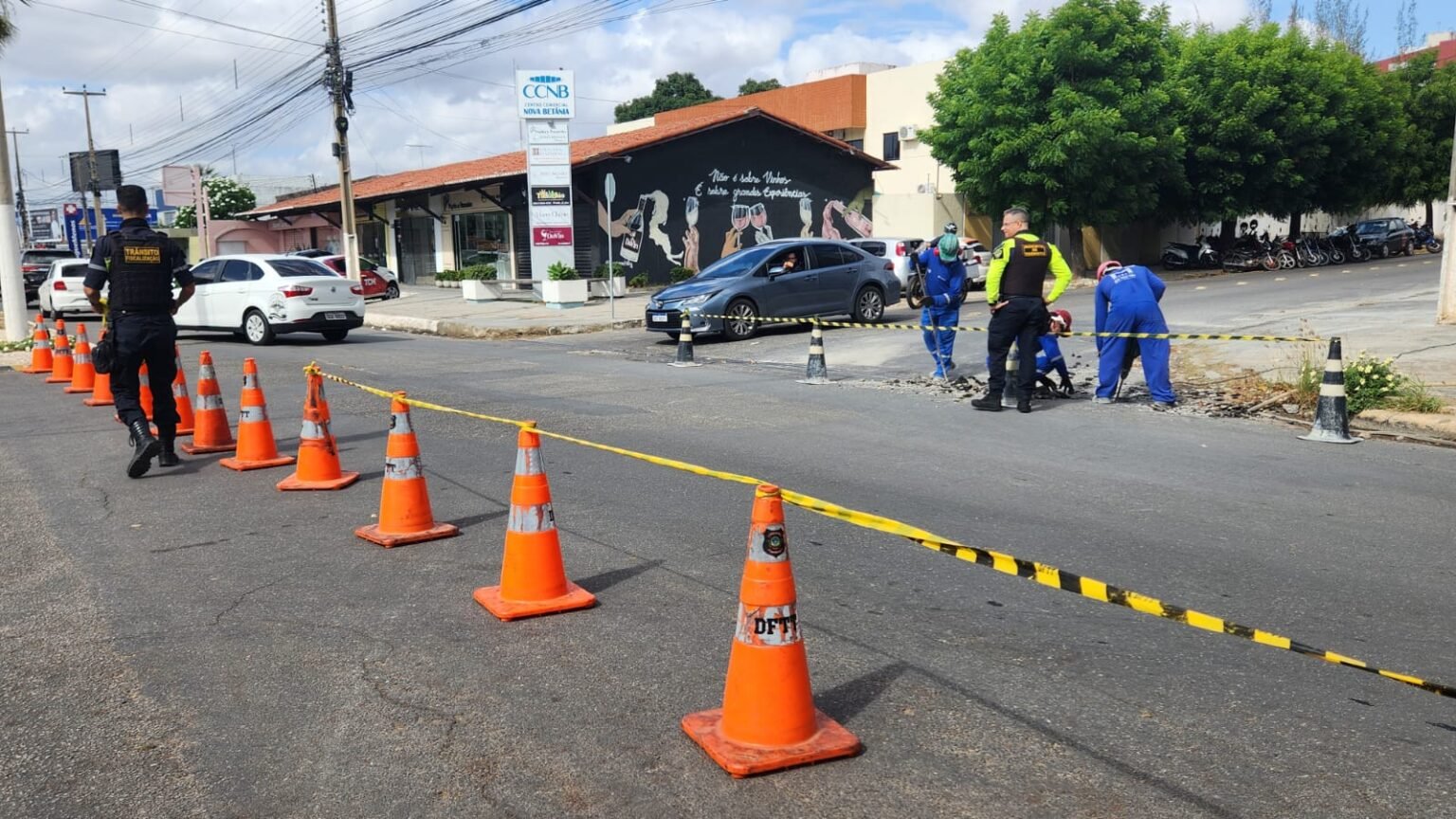 **Interdição em cruzamento de Nova Betânia segue até sexta-feira em Mossoró**