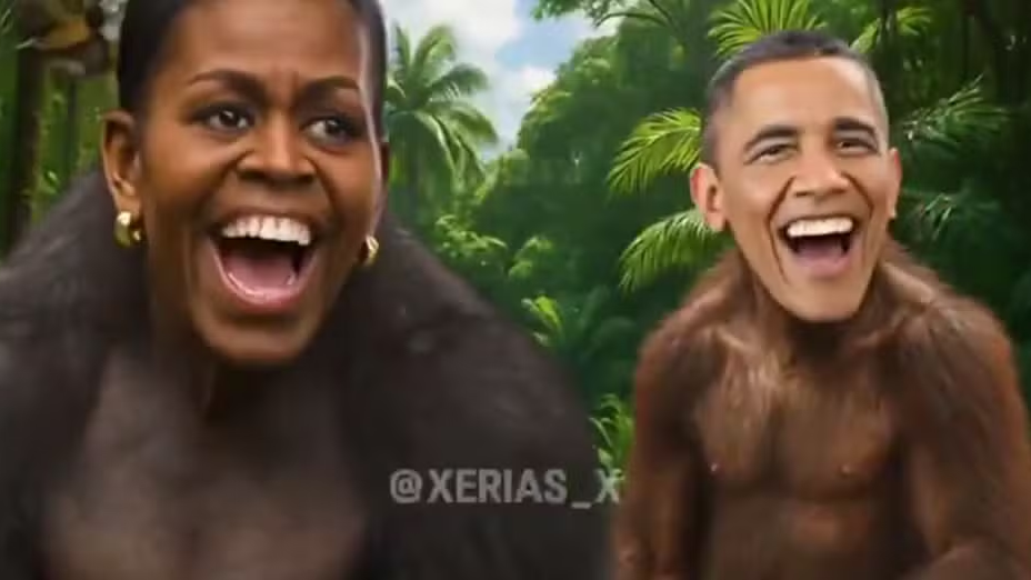 Trump compartilha vídeo ofensivo com montagem de Obama como macaco Trump compartilha vídeo ofensivo com montagem de Obama como macaco