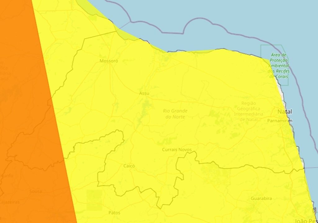 **Inmet alerta para chuvas fortes em todo o Rio Grande do Norte**