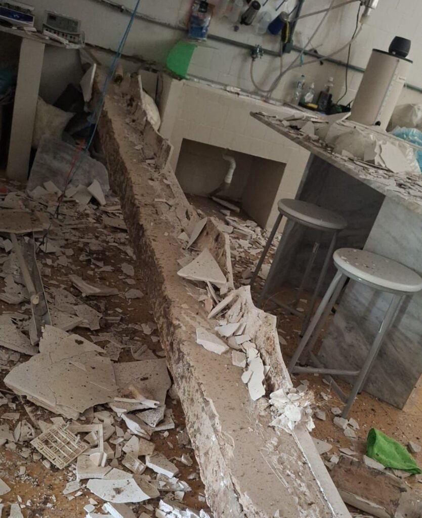 Viga cai e danifica laboratório da Ufersa em Mossoró