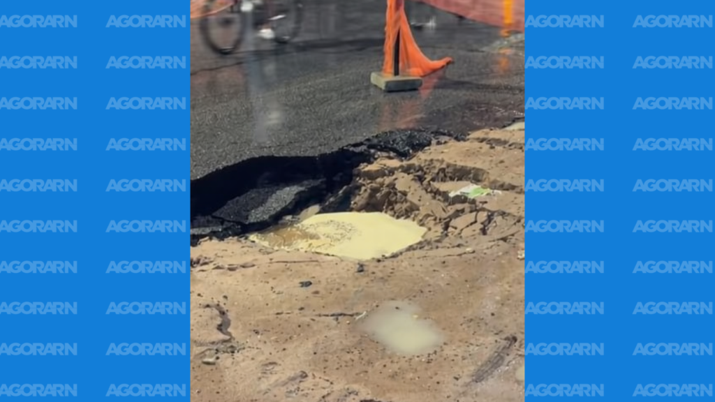 Cratera causada pelas chuvas fecha trecho importante na Zona Norte de Natal
