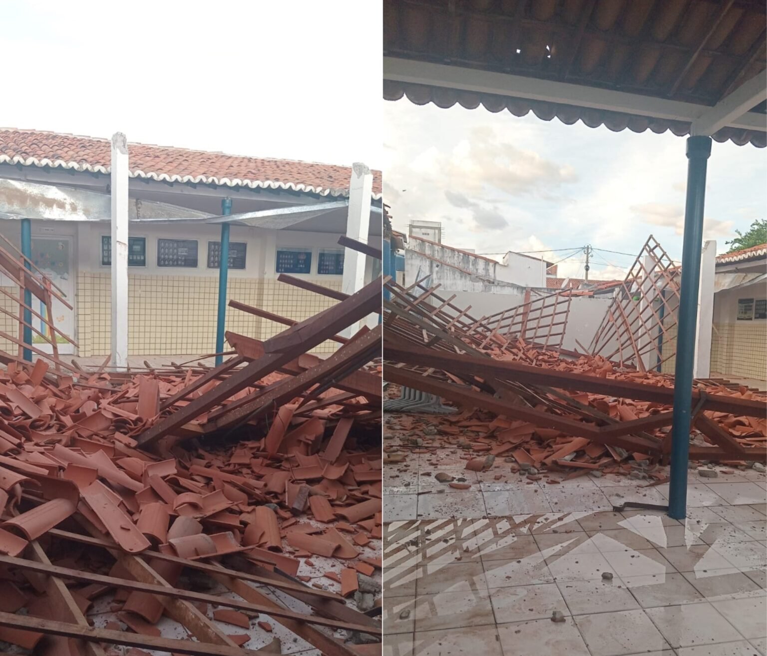 Teto de escola desaba em São Fernando, RN, sem feridos
