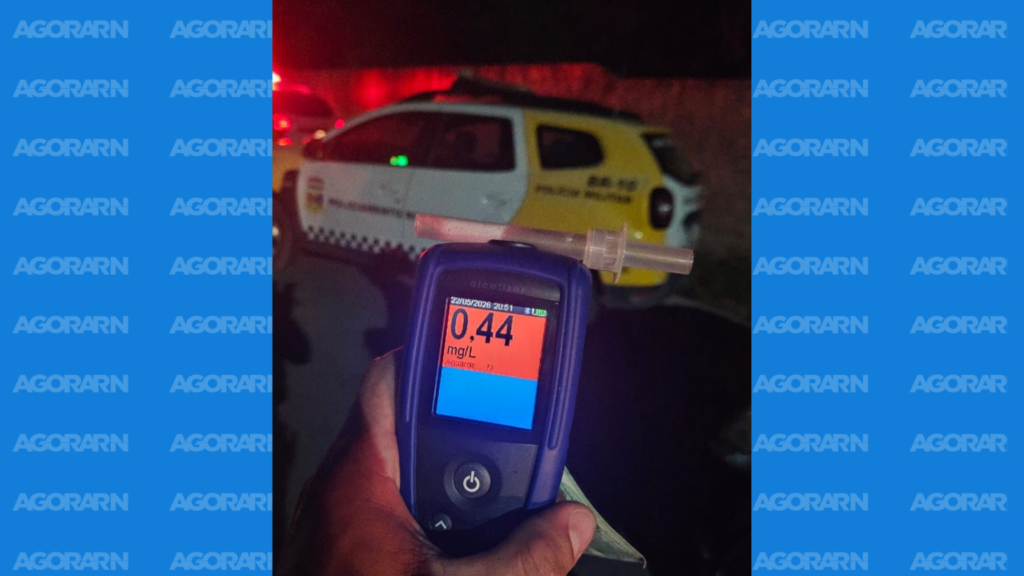 Motociclista é preso no RN com bafômetro três vezes acima do limite