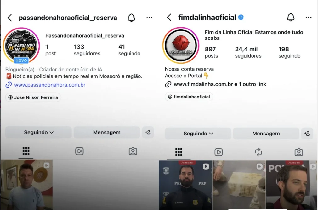 Perfis de notícias policiais de Mossoró são tirados do ar no Instagram